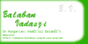 balaban vadaszi business card